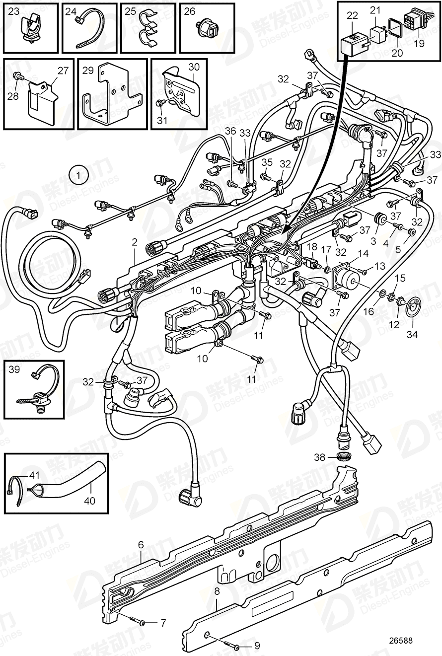 VOLVO Cable harness 3593682 Drawing